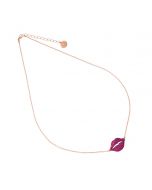 FUCSIA GLITTER MOUTH GEORGE NECKLACE